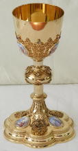Solid silver gilt antique French Gothic Chalice.